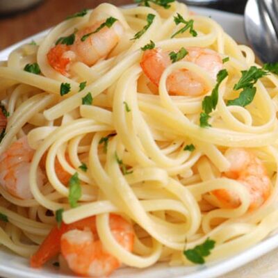 Linguine con gamberi