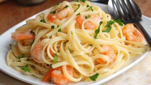 Linguine con gamberi