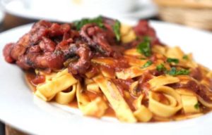 Pappardelle con polpo e gamberetti